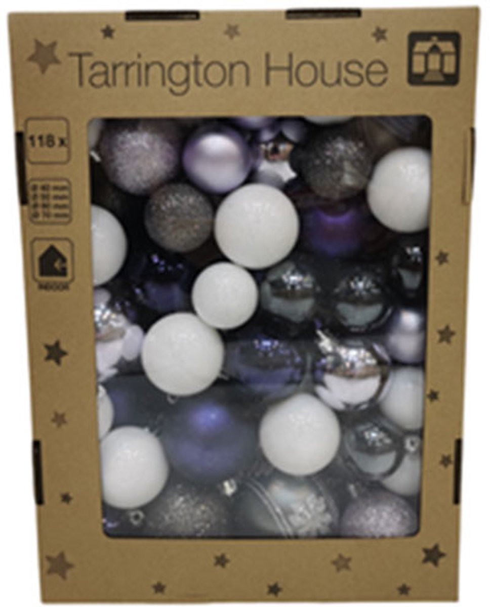 TARRINGTON HOUSE Kerstballen Mix paars 118 stuks