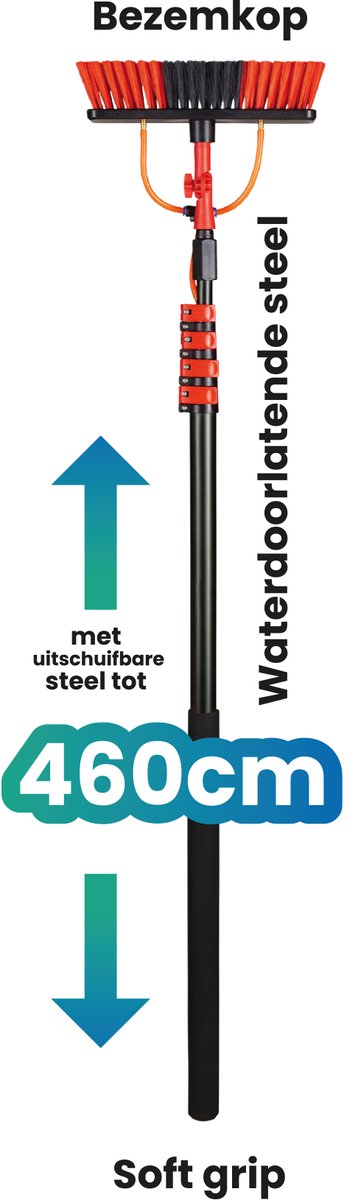 Shine telescopische water- bezem / borstel