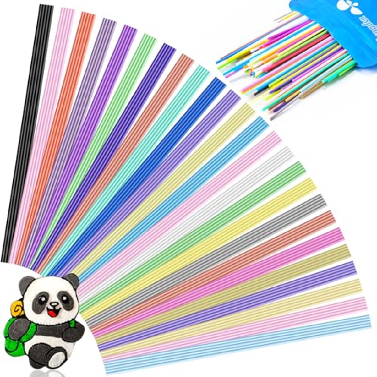 Image of 25 Kleuren 3D Pen Filament Vulmiddelen voor 3D Printen - 250 Stuks 2.5mm Draad