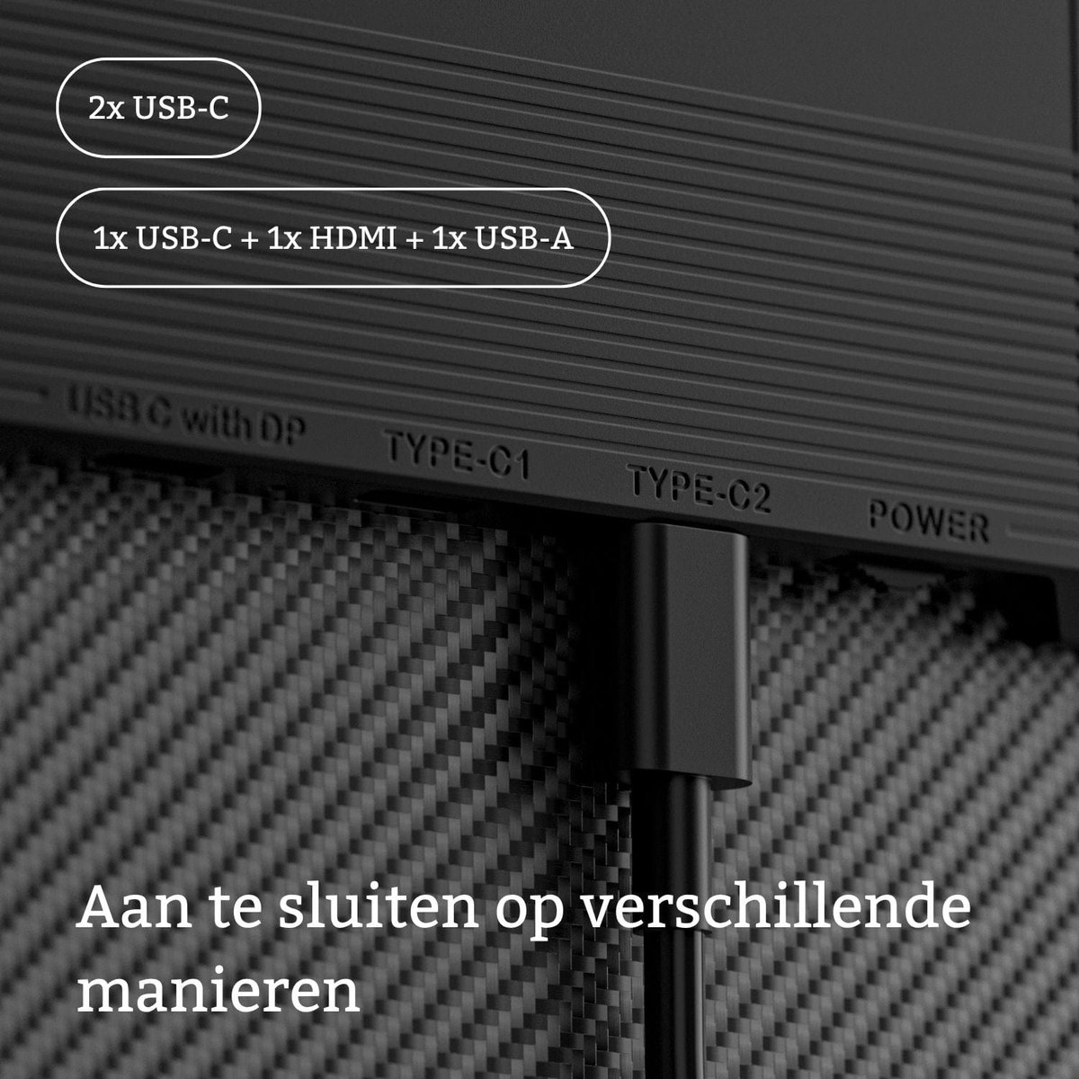 16" Draagbare Tri-Screen Monitor voor Laptop 13"-17,3" - Full HD, USB-C, HDMI, Lichtgewicht, Ingebouwde Speakers - Afbeelding 3