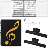 A4 Muziekmap, kunststof muziekmap met 40 pagina's, waterdichte, muziekmuziekstandaard, presentatiemap voor bladmuziek, instrumentalist muzikanten