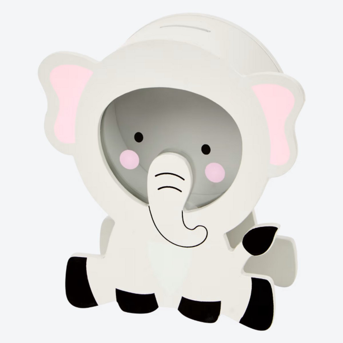 Spaarpot in dierenvorm - 18,5 x 14,5 cm - Voor kindjes - Olifant - Grijs/zwart