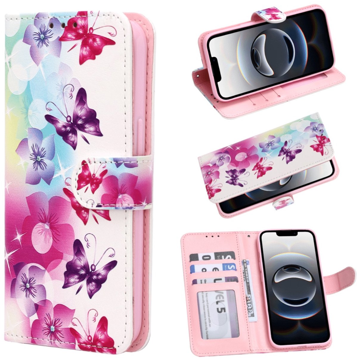 Casemania - Bookcase - iPhone 17 Pro - Bloemen Vlinder