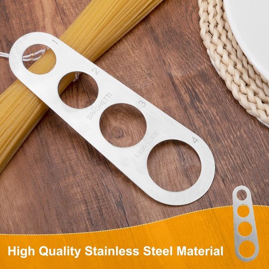 Pack of 3 Spaghetti Knives - RVS Spaghetti Divider - Spaghetti Maat met 4 Meetgaten - Keuken Gereedschap — afbeelding 3