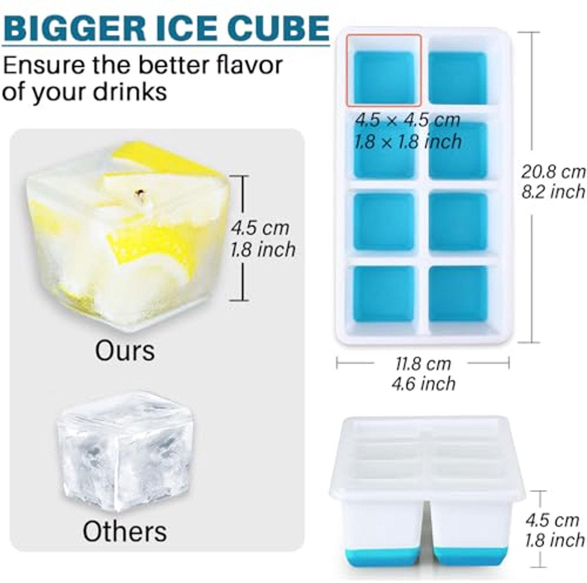 Grote Siliconen IJsblokjesvorm - 2-Pack met Deksel, BPA-vrij en Stapelbaar - Premium IJsblokjes voor Diepvries, Bier, Cocktail, en Whisky