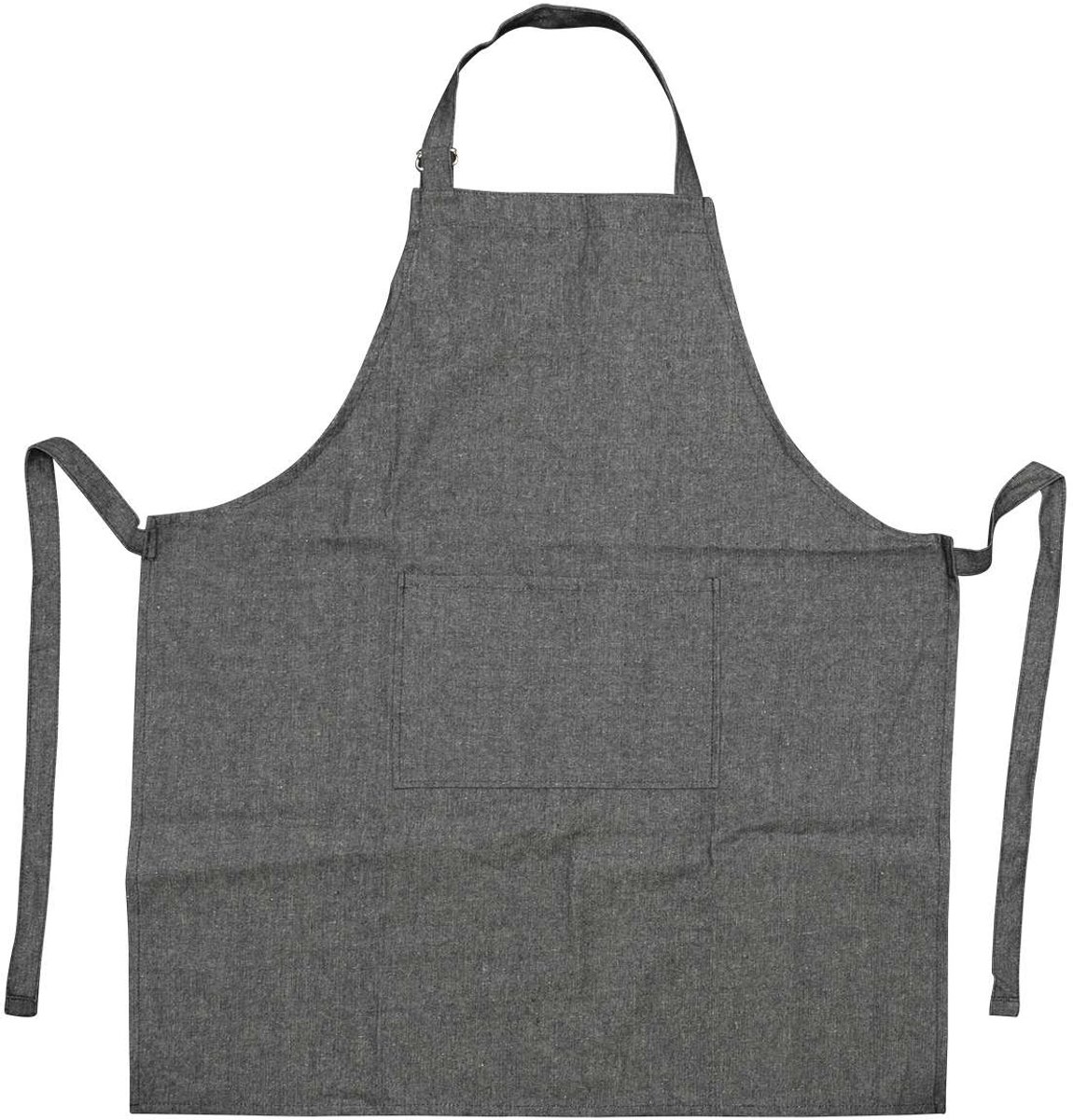 Cookinglife Keukenschort Jeans Grijs - Bindschort - Apron - Denim Katoenmix - Ruim Formaat 80 x 70 cm - Machinewasbaar