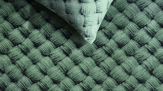 Rivièra Maison Woven Wool dekbedovertrek - Lits-Jumeaux - 240 x 200/220 cm - Groen van Merkloos — afbeelding 5