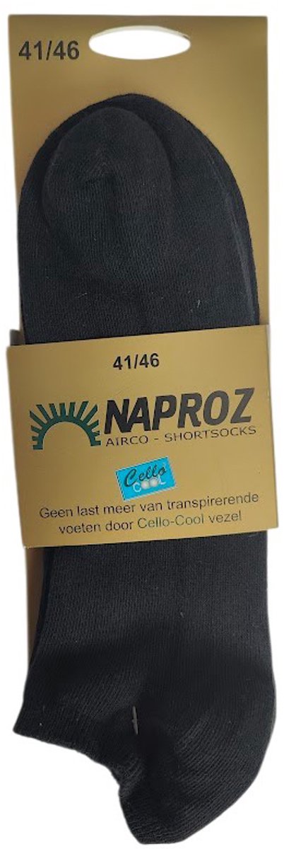 Naproz - Airco Shortsocks - voordeelset 3 paar - Zwart - maat 41-46