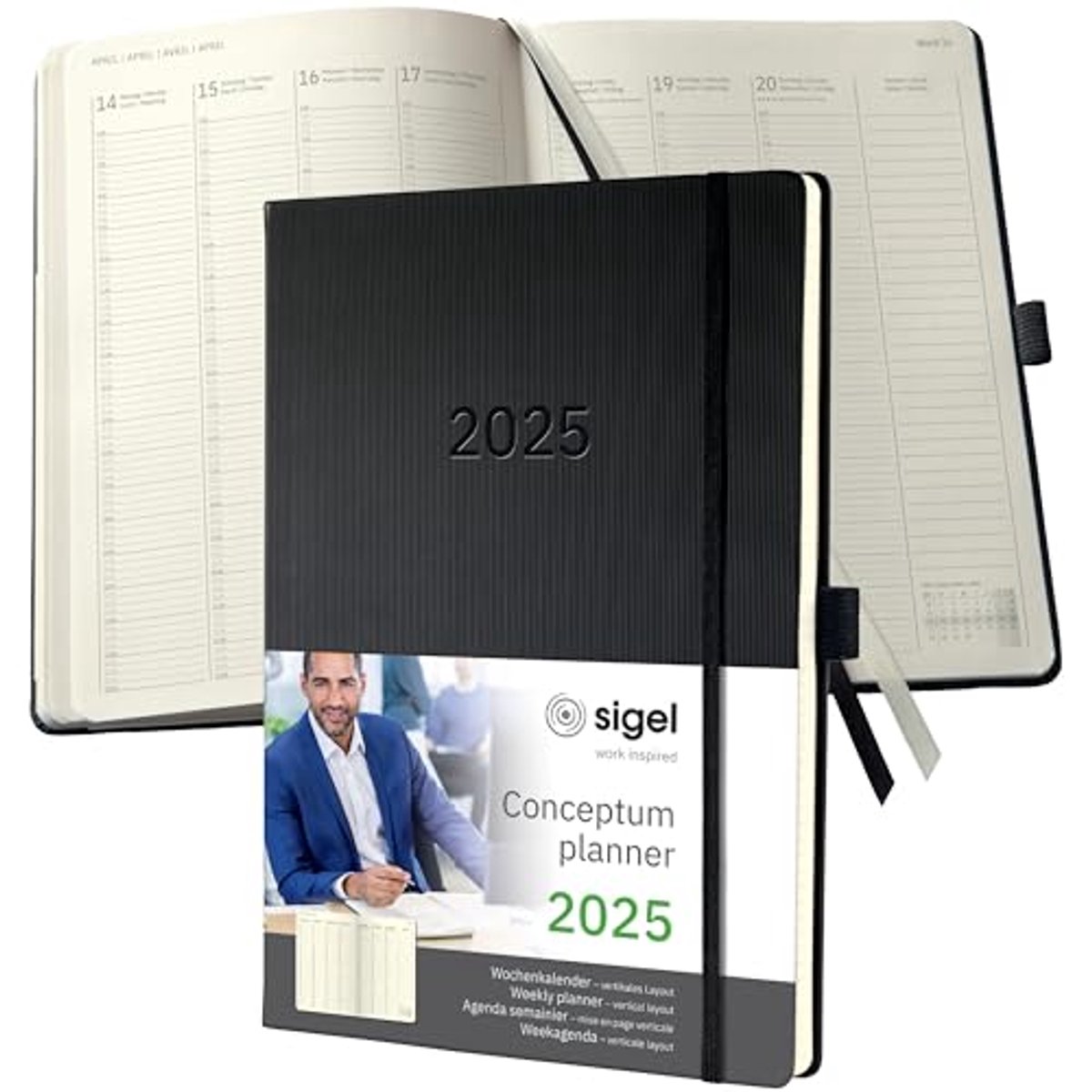 Wochenkalender 2025 A4+ - Vertikale Indeling - Elegante Hardcover Afwerking