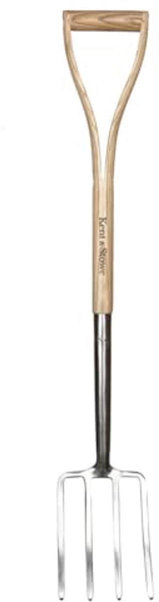 Kinderspatvork - lichte tuinfork voor kinderen van roestvrij staal, kleine hooivork met steel van essenhout, lengte: 71 cm van Esschert Design — afbeelding 3