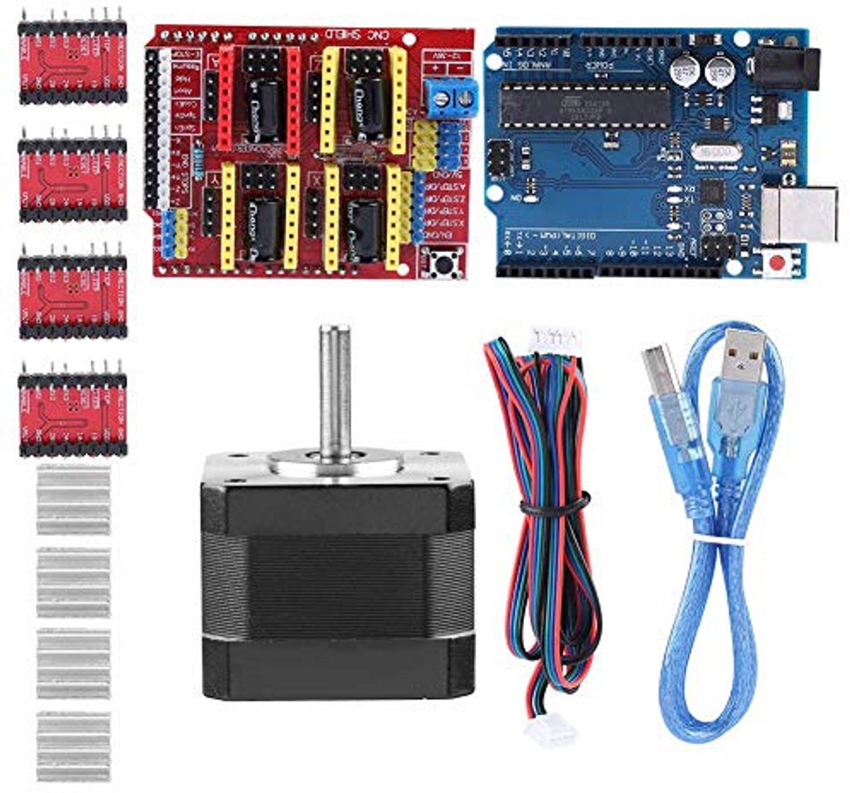 3D-printerkit met CNC Shield V3.0, R3 Board, Nema 17 Stappenmotor en Drivers