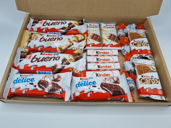 Ferrero Kinder chocolade - Halloween - Trick or Treat! - Kinder Snack Snoep Pakket Box - brievenbus cadeau - Brievenbusdoos - Chocolade cadeau - Surprise Box - Kerstpakket - Vakantiebox - Eten - Pasen- leuk verjaardags cadeau - Kinder Bueno