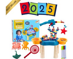 Multifunctionele 4-in-1 Speeltafel – Bouwstenen, Vissen, Tekenen & Gereedschap – Educatieve Tafel voor Kinderen – Speelgoed 1, 2, 3 Jaar - Inclusief…