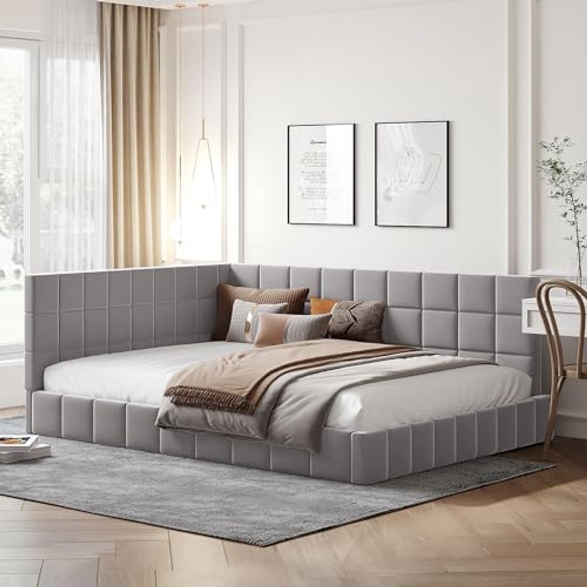 Multifunctioneel Gestoffeerd Bed Slaapbank 140x200 - Comfortabel en Ruimtebesparend