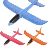 3 XL Foam Vliegtuigjes - Blauw, Rood, Oranje - meisjes en jongens - Bouwpakket Vliegtuig - Zweefvliegen - Vliegers - Uitdeelcadeautjes voor kinderen direct leverbaar.