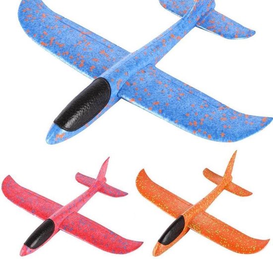ongezond langzaam Verward zijn 3 XL Foam Vliegtuigjes - Blauw, Rood, Oranje - meisjes en jongens -  Bouwpakket... | bol.com