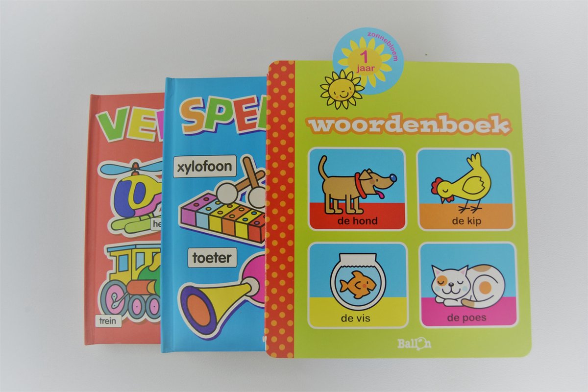 Eerste woordjes boek baby 1 jaar - Set van 3 stuks - Woordenboek