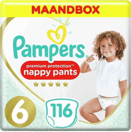 Pampers Premium Protection Pants Luierbroekjes - Maat 6 (+15 kg) - 116 Stuks - Maandbox