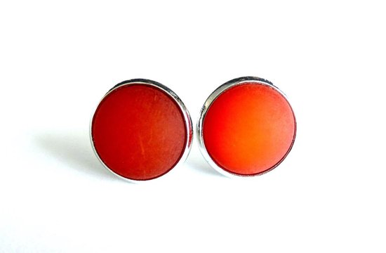 2 Love it Hot Oranje - Clips d'oreilles - Boucles d'oreilles - Diamètre 12 MM - métal - Plombs et sans nickel - Oranje - Argent