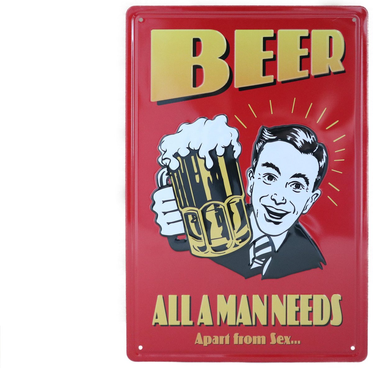 Wandbord Mancave Beer All A Man Needs Vintage Retro Wanddecoratie Reclame 8728