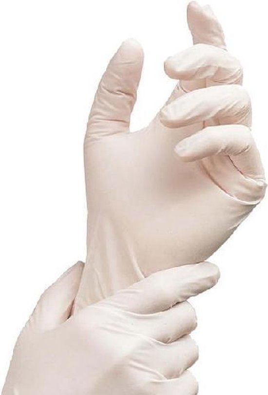 Witte chirurgische latex handschoenen - maat XS - 100 stuks | bol