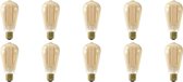 CALEX - LED Lamp 10 Pack - Rustiek - Filament ST64 - E27 Fitting - Dimbaar - 4W - Warm Wit 2100K - Amber - BSE