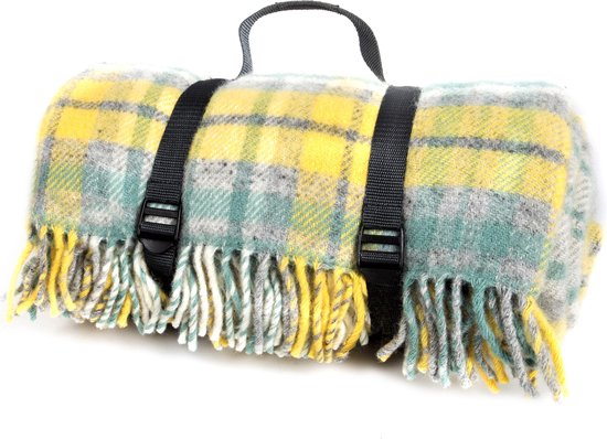 Picknickkleed Polo Geruit Geel (Ocean) - Wol - Waterdicht - 145x183cm - Tweedmill