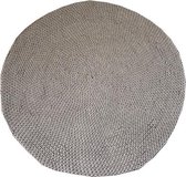 Rond Gehaakt Vloerkleed Jogging Grey - Katoen - 120 cm - Poefenzo