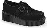 Creeper-118 with buckle and woven detail suede black - (EU 36 = US 6) - Demonia