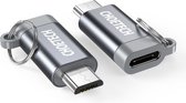 Choetech USB Micro B (m) - USB-C (v) adapter met sleutelhanger - USB2.0 / grijs