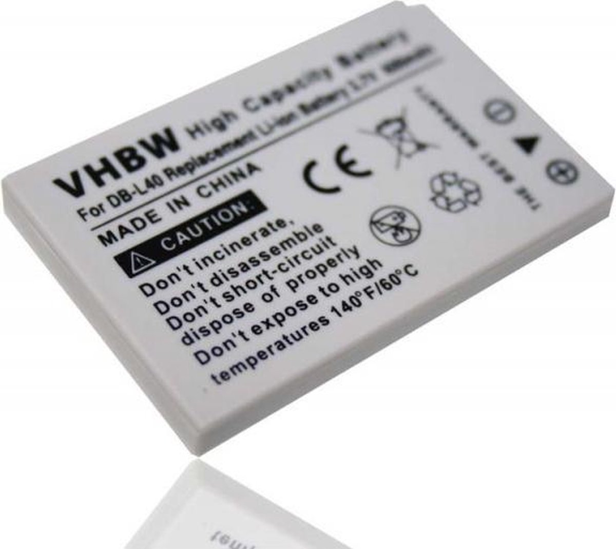 Camera accu compatibel met Sanyo DB-L40 / 600 mAh