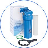 Aquafilter  Filterhuis blauw 10 " met 3/4" aansluitingen met sedimentfilter 5 micron.