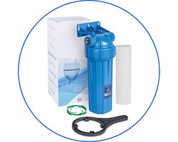 Aquafilter Filterhuis blauw 10 " met 3/4" aansluitingen met sedimentfilter 5 micron.