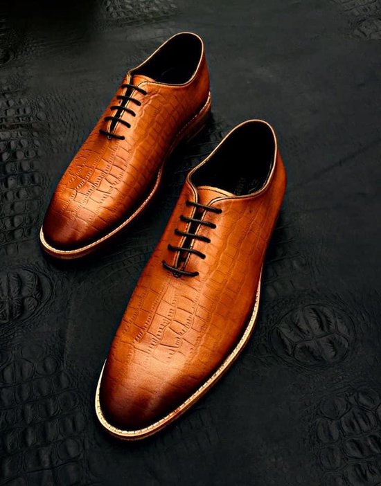 Chaussure homme tout cuir, couleur Cognac , taille 41 | bol