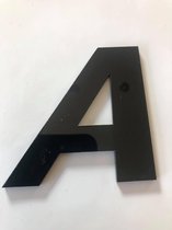 Huisnummer Zwart Plexiglas/Acrylaat Letter A