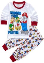 Mario pyjama choose your player - Maat 116 - +/- 6 jaar - Pyjama - Mario - Kinderen - Slapen - Nachtkleding