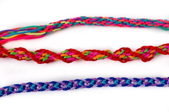 armbanden knopen kumihimoschijf nylon vlechtkoord macramé koord regenboog  21 kleuren ... | bol.com