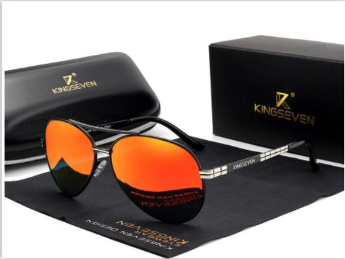 KingSeven Redstar - Pilotenbril met UV400 en polarisatie filter - Z147