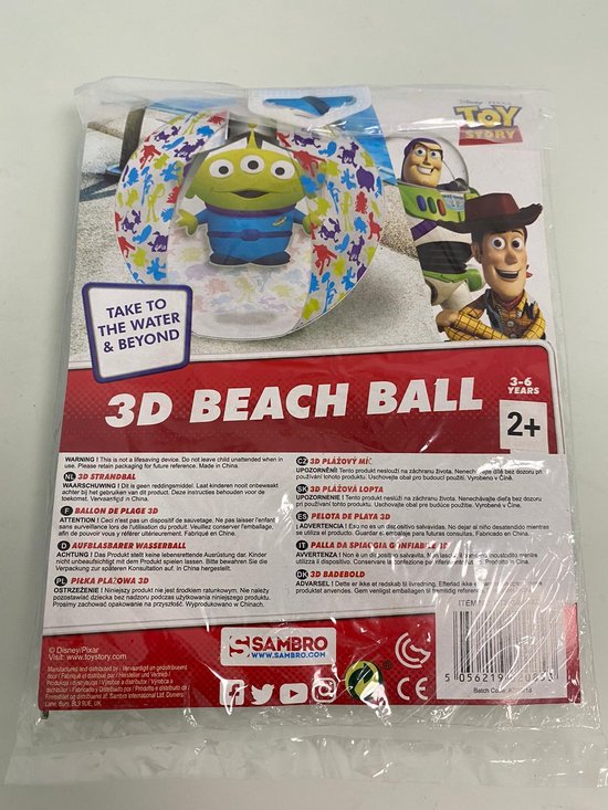 Paw Patrol/Toy Story beach ball (3D) met leuke opdruk set van 2 stuks (divers)