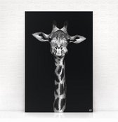 HIP ORGNL Schilderij Giraf - 100x150cm - Wanddecoratie dieren - Zwart wit