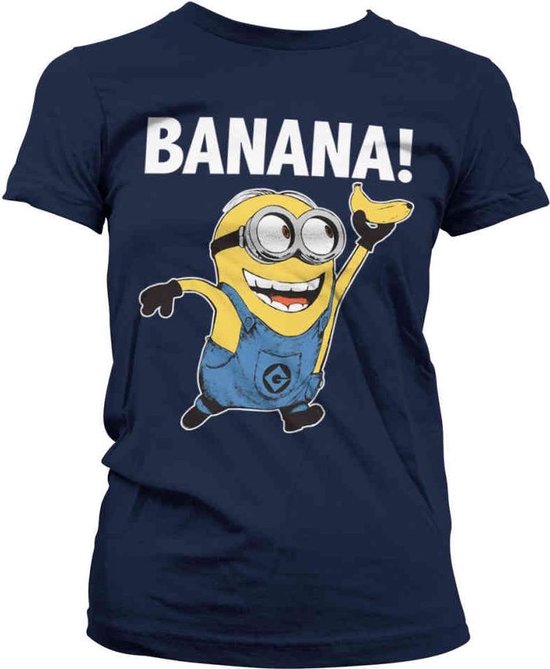 Minions Dames Tshirt Banana! Blauw