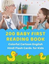 200 Baby First Reading Book Colorful Cartoon English Hindi Flash Cards for Kids