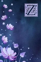 Z: Monogram Initial Notebook with Purple floral design