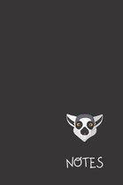 Notes: small lined Lemur Notebook / Travel Journal to write in (6'' x 9'') 120 pages