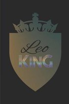 Leo King: Zodiac Horoscope Blank Notebook Journal Lined Wide Ruled for Men Teens to Write In Gift