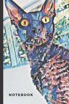 Notebook: Cornish Rex Cat Blank Lined Notebook 6X9 125 pages