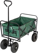 Bolderkar / Bolderwagen opvouwbaar groen met luchtbanden