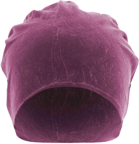 MSTRDS - Stonewashed Jersey Beanie purple one size Beanie Muts - Paars
