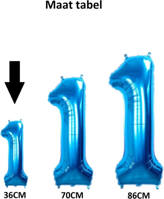 Cijfer ballon 6 jaar - blauw folie helium ballonnen - 100 cm - blauwe