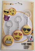 3 emoji sleutelhangers  - sleutelhanger emoticon